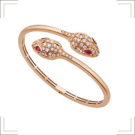 [Rosla Jewelry]SERPENTI BRACELET PINK GOLD DIAMOND DOUBLE SNAKE