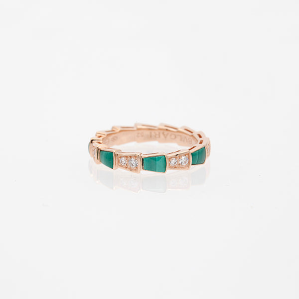 [Rosla Jewelry]SERPENTI RING PINK GOLD MALACHITE DIAMOND 3MM