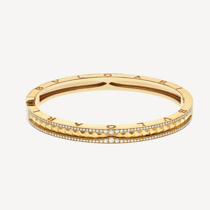 [Rosla Jewelry]ZERO 1 SPIRAL AND PAVED DIAMOND GOLD BRACELET