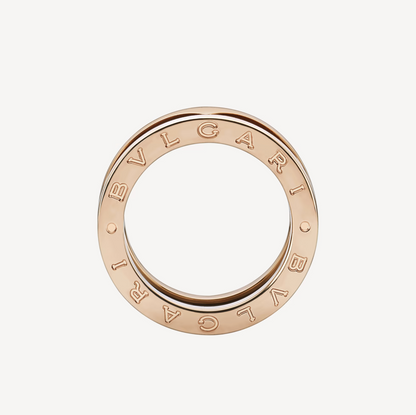 [Rosla Jewelry]ZERO 1 TWO-BAND LOOPS AND BLACK CERAMIC PINK GOLD RING