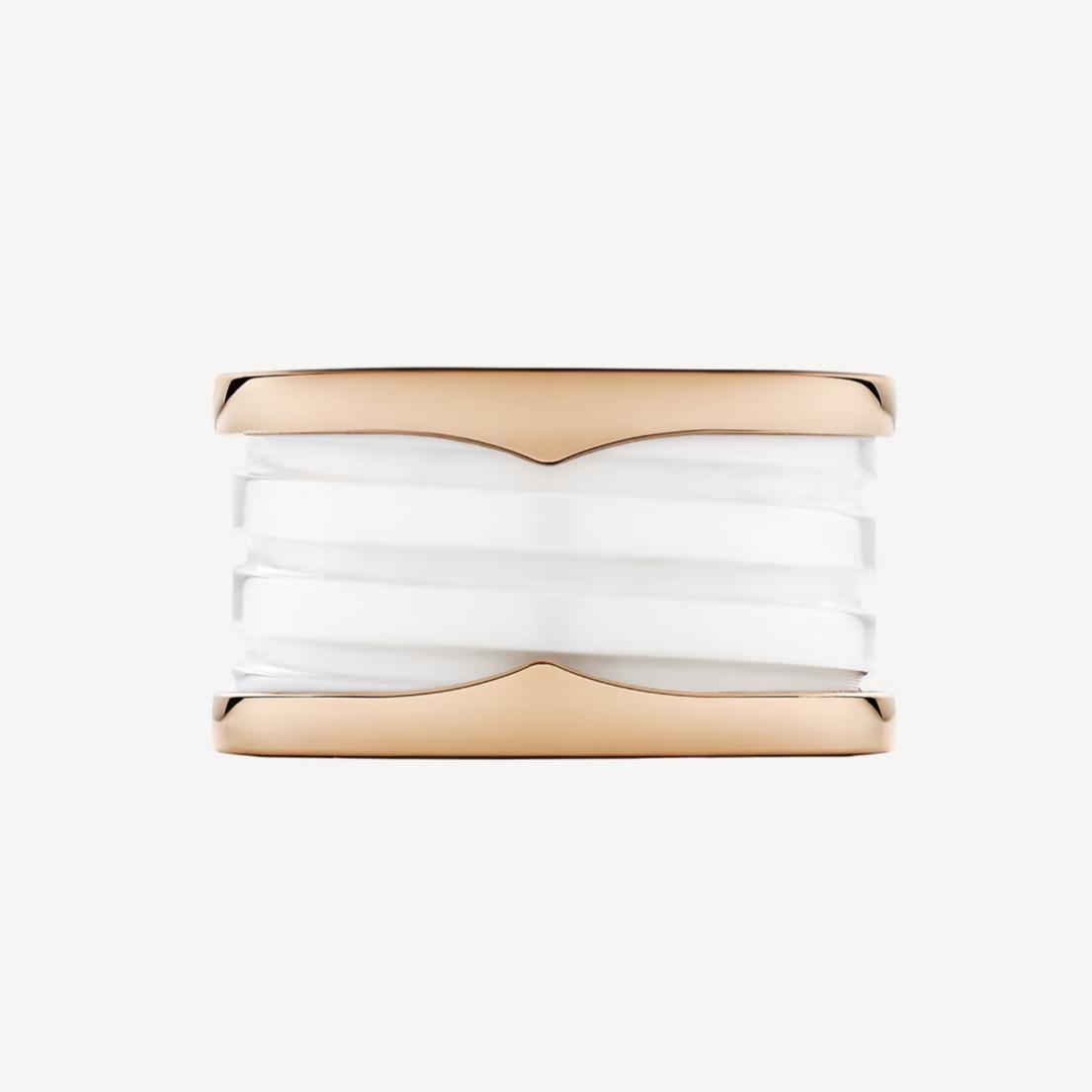 [Rosla Jewelry]ZERO 1 FOUR-BAND LOOPS AND WHITE CERAMIC SPIRAL PINK GOLD RING