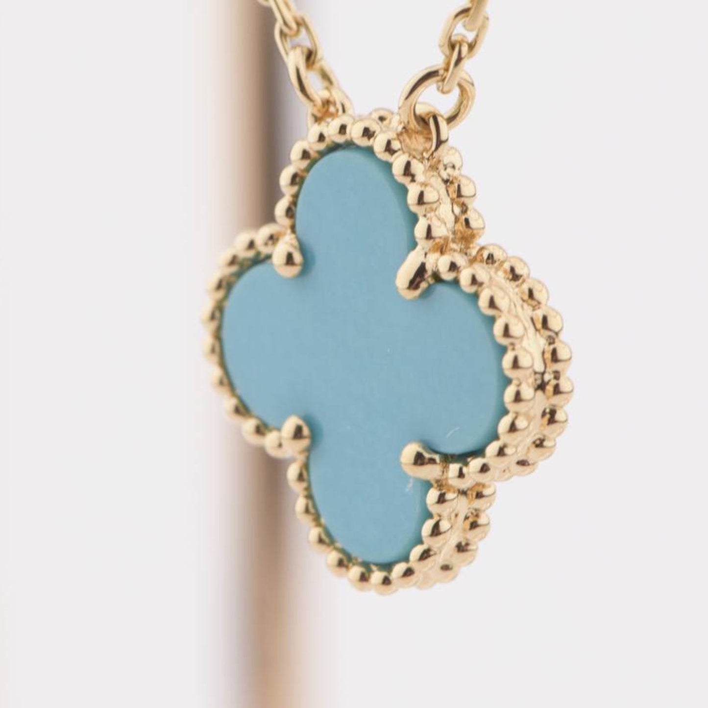 [Rosla Jewelry]CLOVER 15MM VINTAGE TURQUOISE NECKLACE