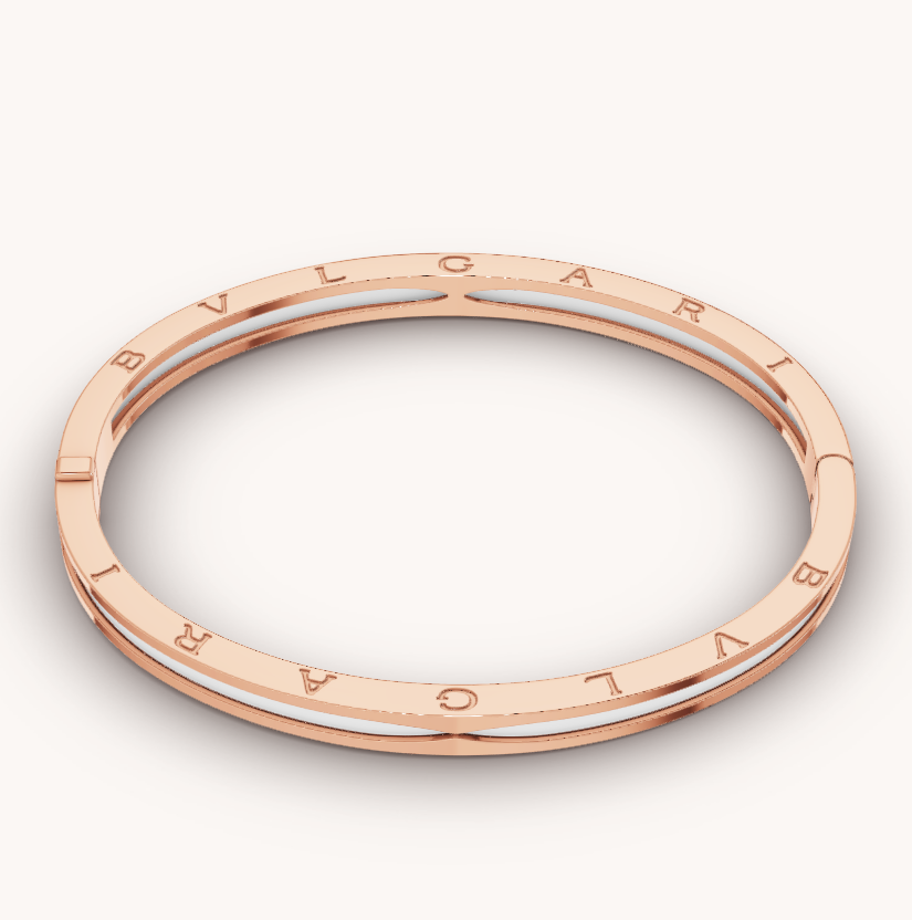 [Rosla Jewelry]ZERO 1 PINK GOLD WITH WHITE CERAMIC BRACELET