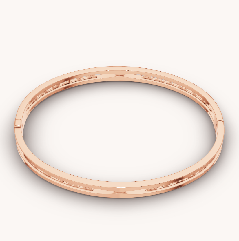 [Rosla Jewelry]ZERO 1 SPIRAL LOGO PINK GOLD BRACELET