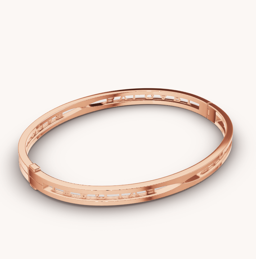 [Rosla Jewelry]ZERO 1 SPIRAL LOGO PINK GOLD BRACELET