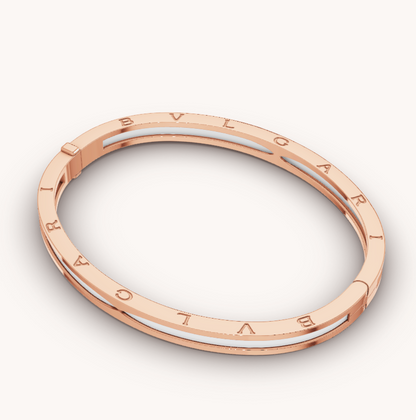 [Rosla Jewelry]ZERO 1 PINK GOLD WITH WHITE CERAMIC BRACELET