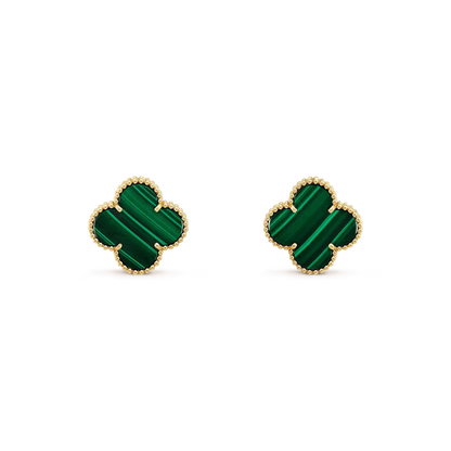 [Rosla Jewelry]CLOVER MINI 9.5MM MALACHITE  EARRINGS