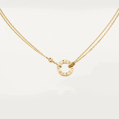 [Rosla Jewelry]LOVE NECKLACE 16MM 2 DIAMONDS