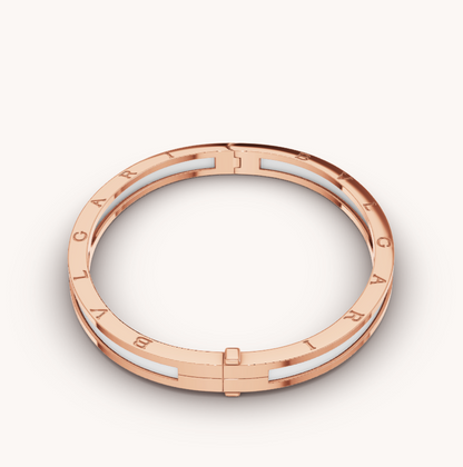 [Rosla Jewelry]ZERO 1 PINK GOLD WITH WHITE CERAMIC BRACELET