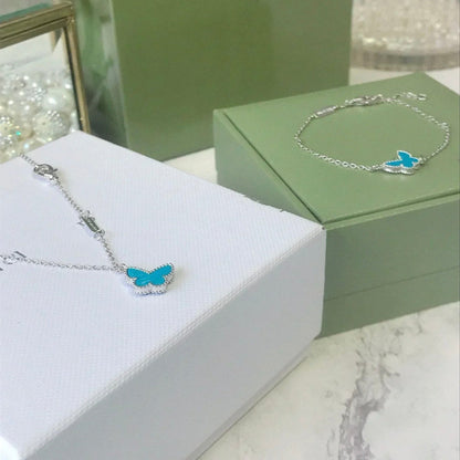 [Rosla Jewelry]BUTTERFLY TURQUOISE BUTTERFLY BRACELET SILVER