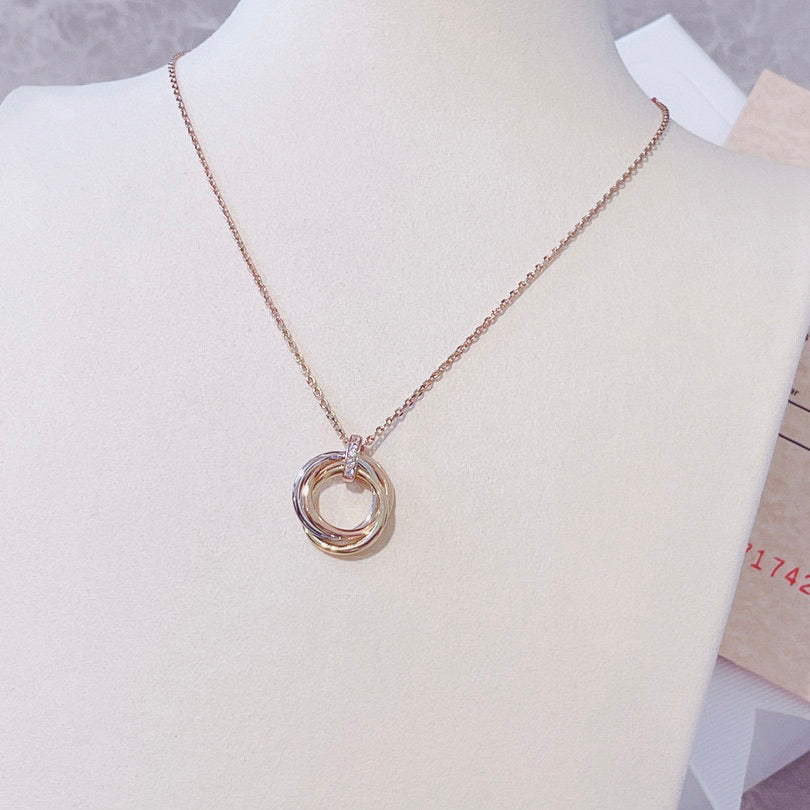 [Rosla Jewelry]TRINITY NECKLACE GOLD  DIAMONDS