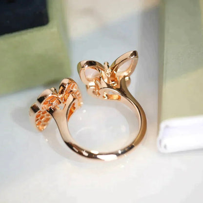 [Rosla Jewelry]TWIN BUTTERFLY DIAMOND MOP RING