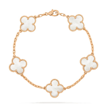 [Rosla Jewelry]CLOVER  5 MOTIF WHITE MOP BRACELET