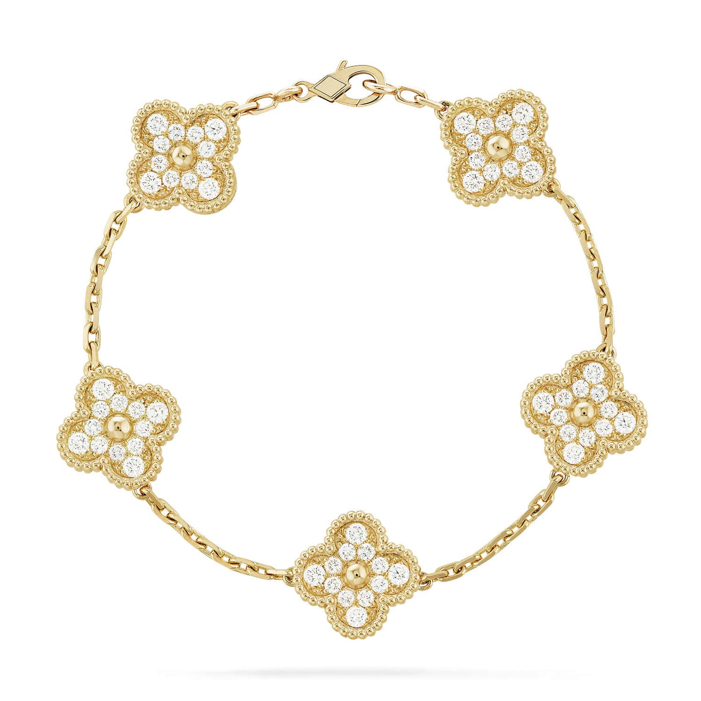 [Rosla Jewelry]CLOVER 5 MOTIFS  FULL DIAMOND BRACELET