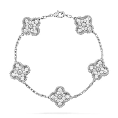 [Rosla Jewelry]CLOVER 5 MOTIFS  DIAMOND BRACELET SILVER