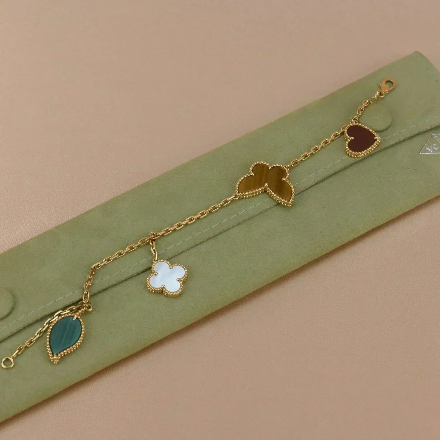 [Rosla Jewelry]LUCKY SPRING 5 MOTIF GOLD BRACELET