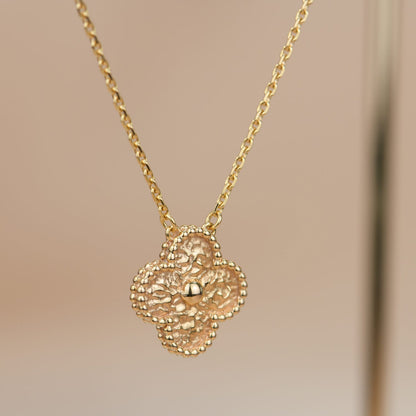 [Rosla Jewelry]CLOVER 15MM  BRONZING NECKLACE