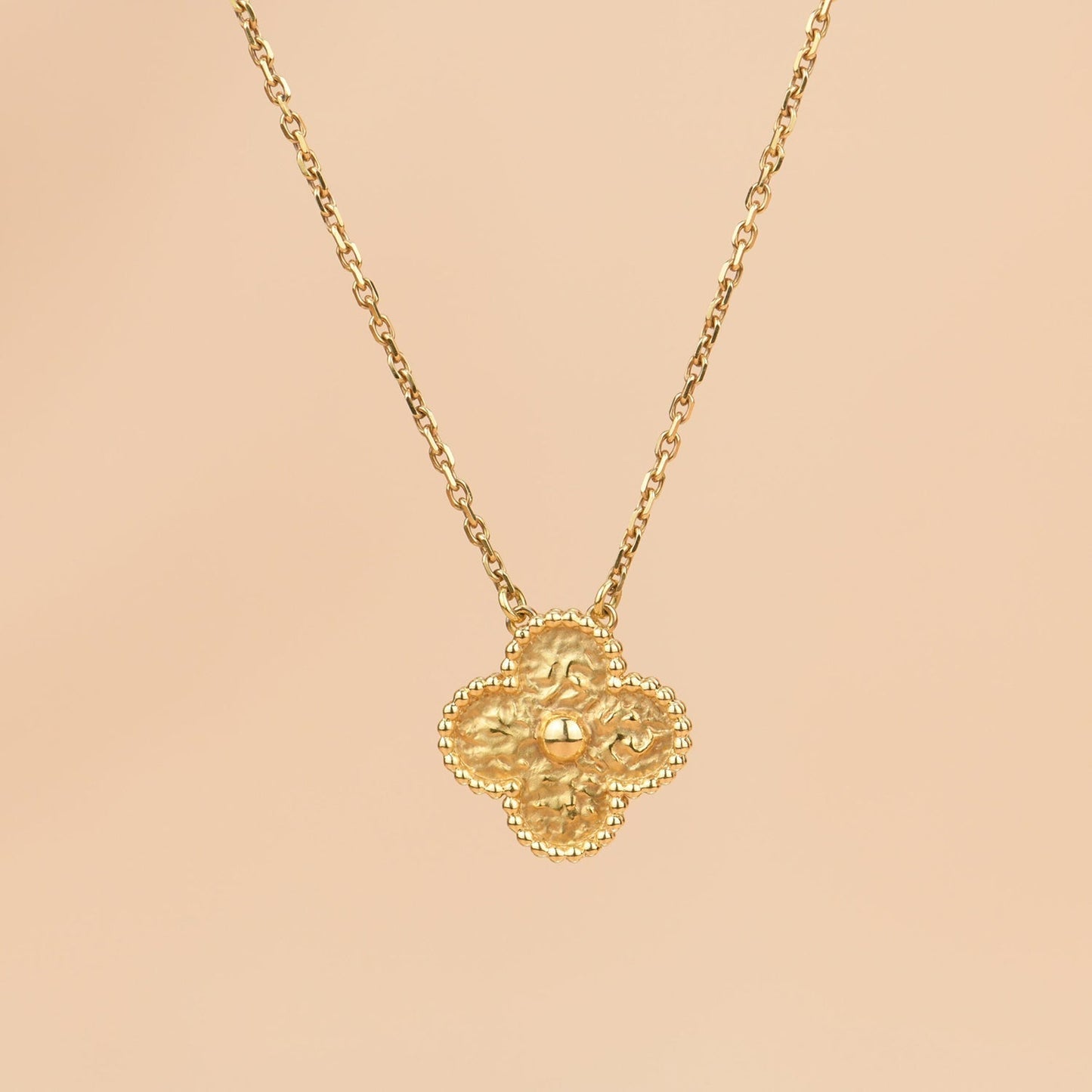 [Rosla Jewelry]CLOVER 15MM  BRONZING NECKLACE