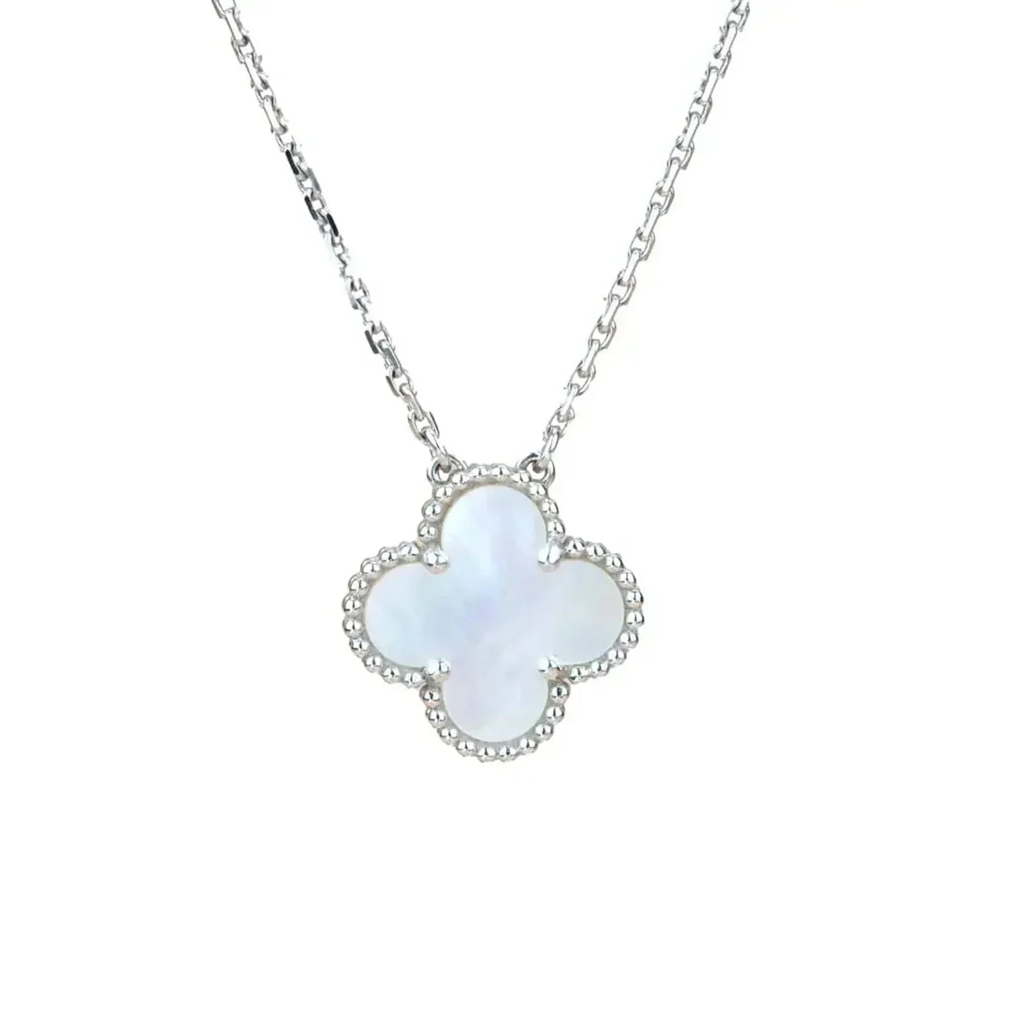 [Rosla Jewelry]CLOVER  15MM WHITE MOTHER-OF-PEARL SILVER