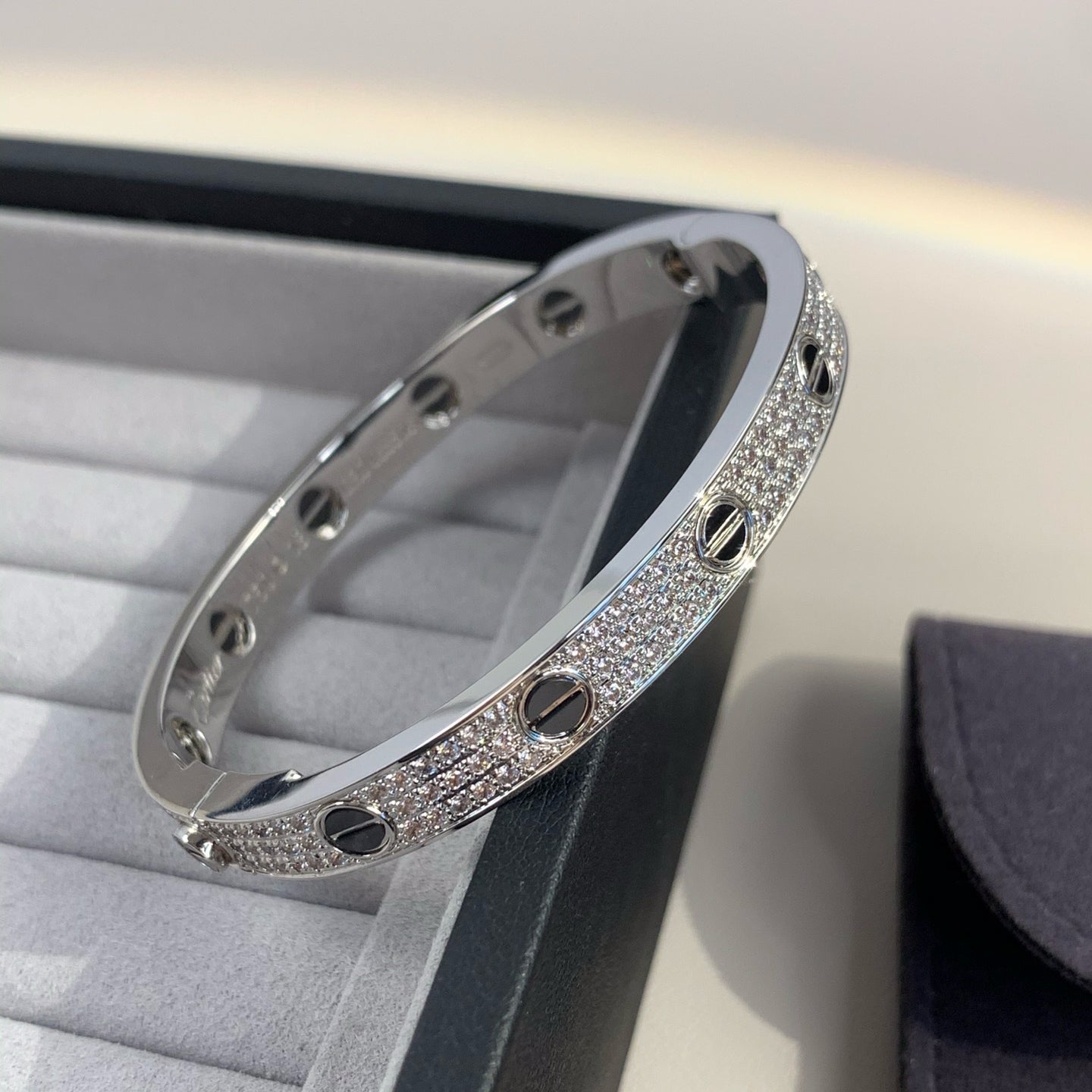 [Rosla Jewelry]LOVE BRACELET 6.1MM DIAMOND-PAVED CERAMIC