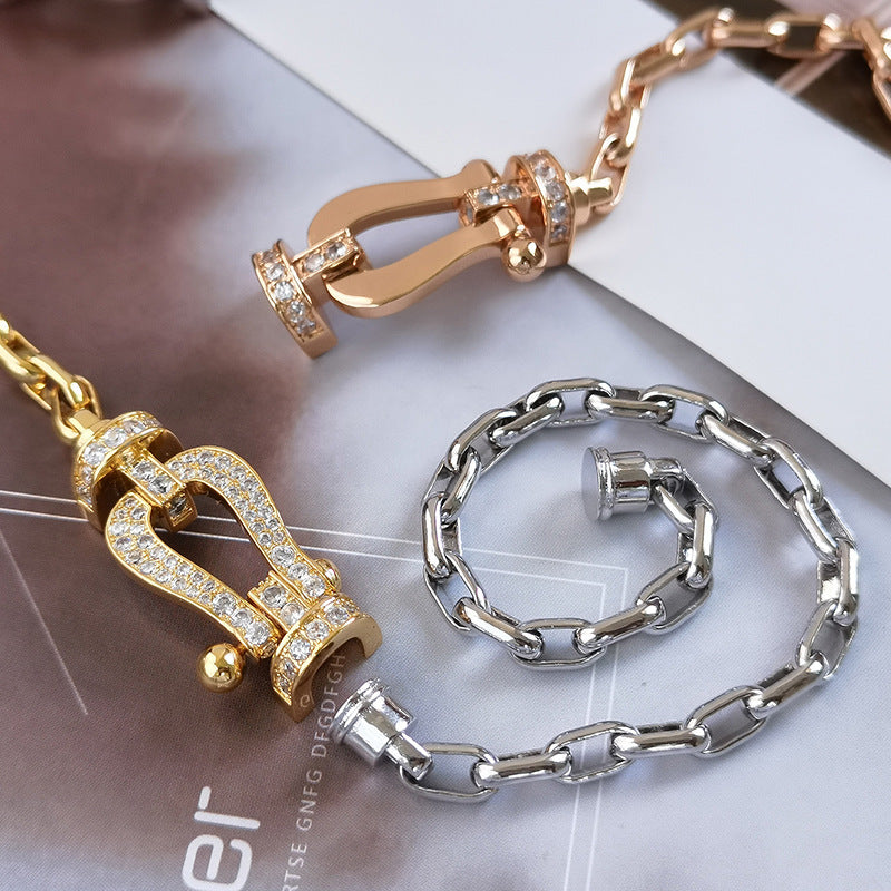 [Rosla Jewelry]FORCE LARGE HORSESHOE CLASP  METAL BRACELET