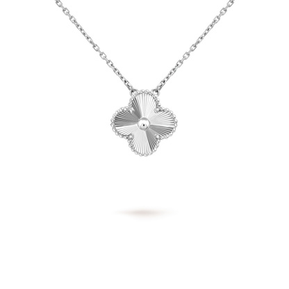 [Rosla Jewelry]CLOVER 15MM LASER NECKLACE SILVER