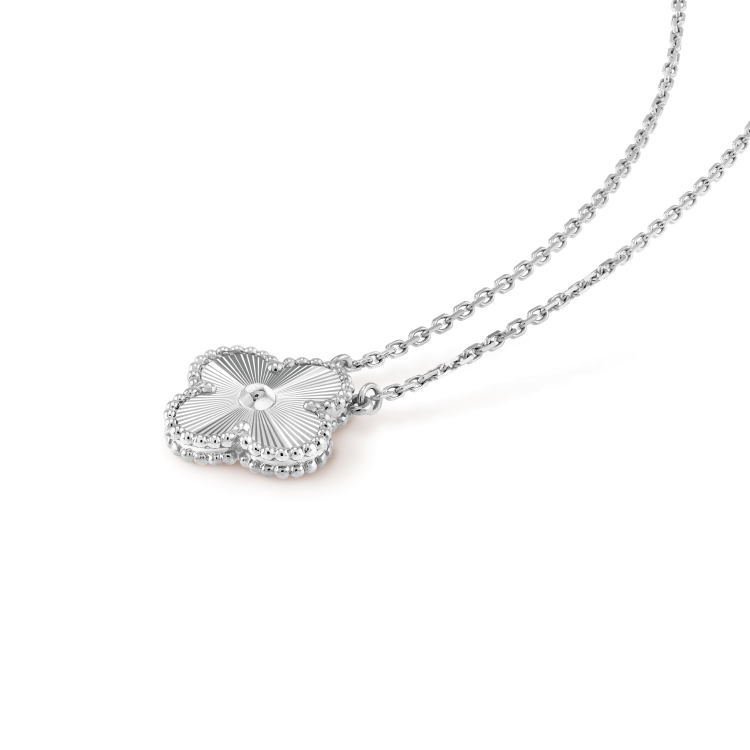 [Rosla Jewelry]CLOVER 15MM LASER NECKLACE SILVER