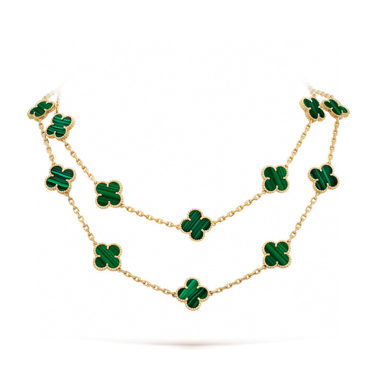 [Rosla Jewelry]CLOVER 20 MOTIFS MALACHITE GOLD