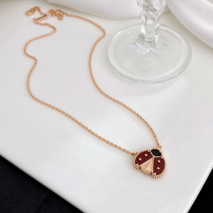 [Rosla Jewelry]LUCKY  CARNELIANS LADYBUG NECKLACE