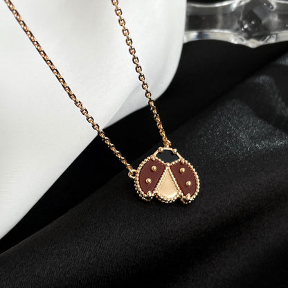 [Rosla Jewelry]LUCKY  CARNELIANS LADYBUG NECKLACE