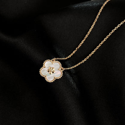 [Rosla Jewelry]LUCKY  WHITE MOP  PLUM BLOSSOM NECKLACE