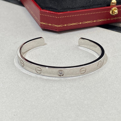 [Rosla Jewelry]LOVE BRACELET 6.1MM 1 DIAMOND OPEN CUFF