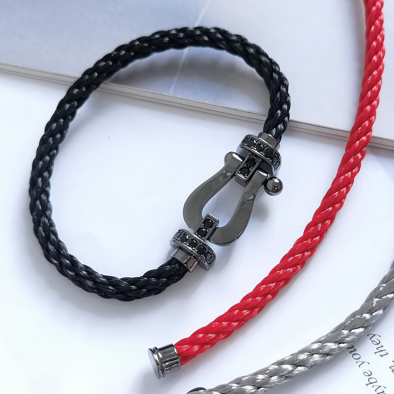 [Rosla Jewelry]FORCE LARGE SERIES HORSESHOE BLACK SAMURAI BRACELET