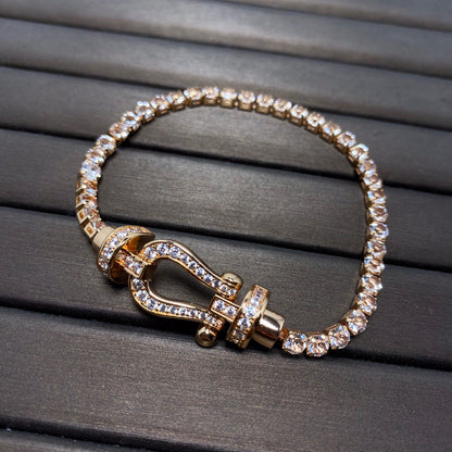 [Rosla Jewelry]FORCE  LARGE HORSESHOE FULL DIAMOND TENNIS BRACELET