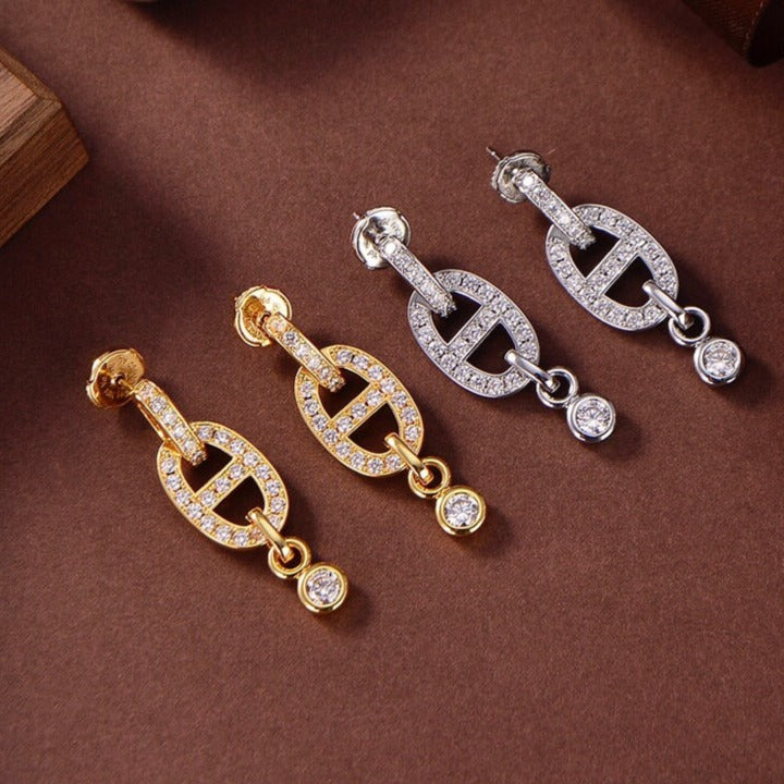 [Rosla Jewelry]HM CHAINE DIAMOND EARRINGS