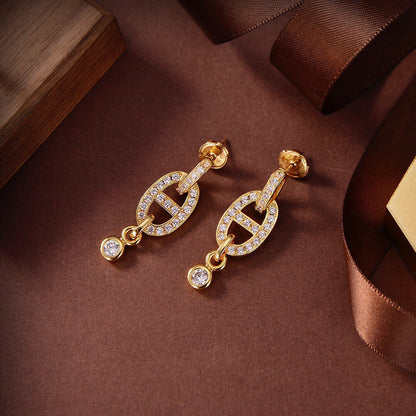 [Rosla Jewelry]HM CHAINE DIAMOND EARRINGS