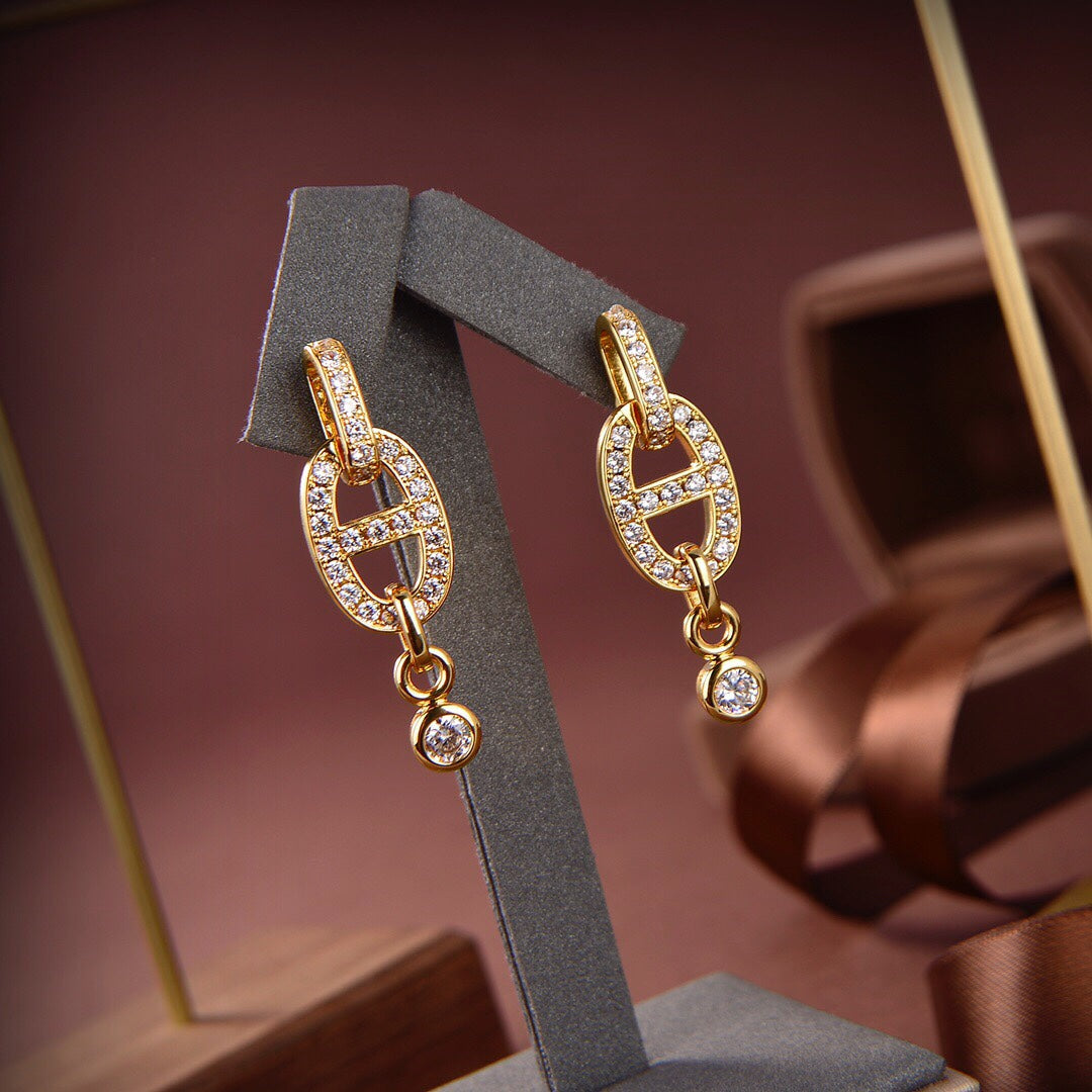 [Rosla Jewelry]HM CHAINE DIAMOND EARRINGS