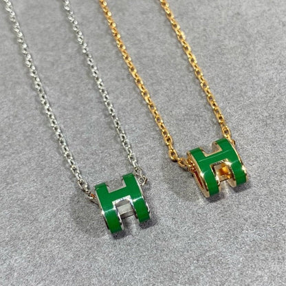 [Rosla Jewelry]POP H GREEN NECKLACE SILVER AND GOLD