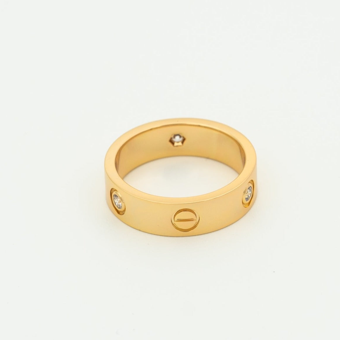 [Rosla Jewelry]LOVE RING 5.5MM 3 DIAMONDS PINK GOLD