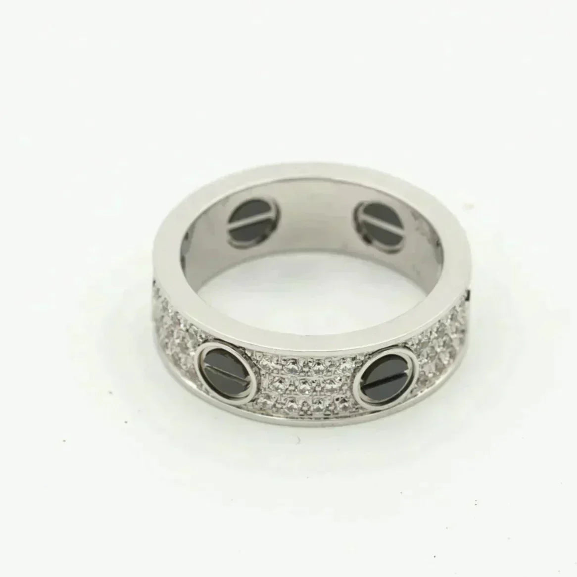 [Rosla Jewelry]LOVE RING 5.5MM DIAMONDS PAVED CERAMIC