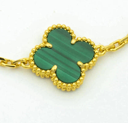 [Rosla Jewelry]CLOVER  5 MOTIF MALACHITE DIAMOND BRACELET