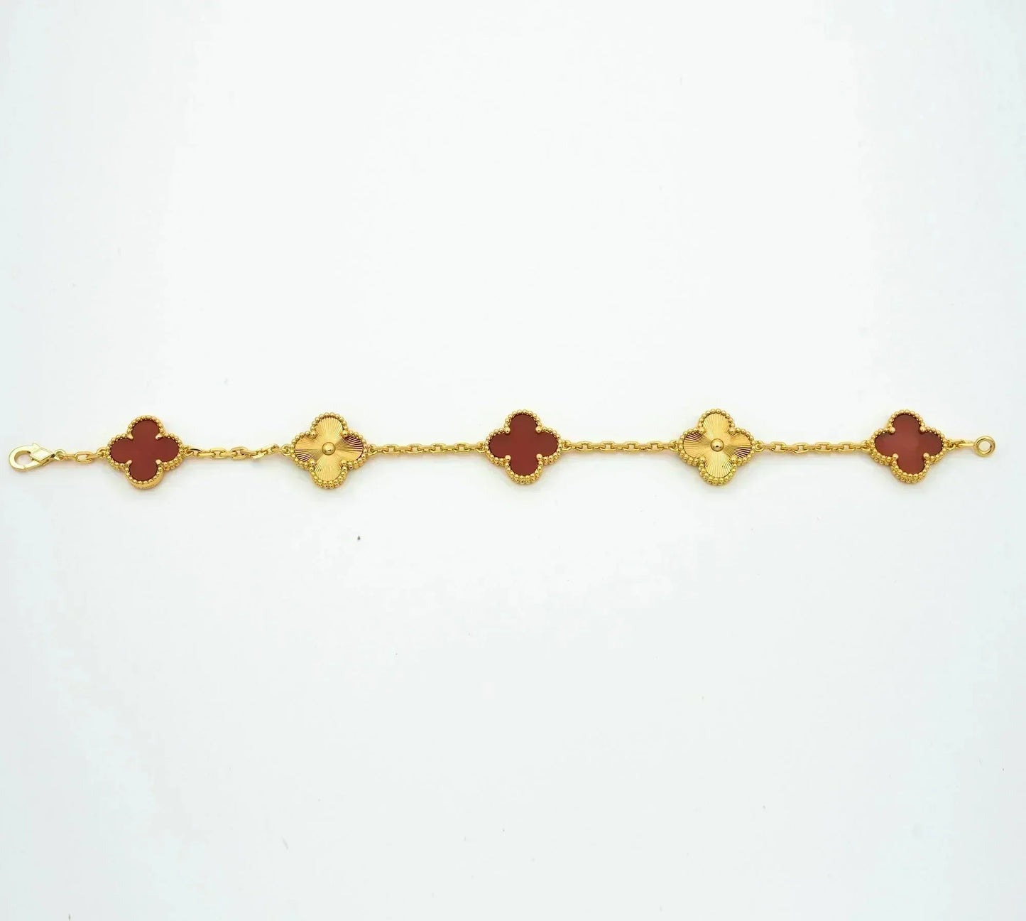 [Rosla Jewelry]CLOVER  5 MOTIFS CARNELIAN GOLD BRACELET