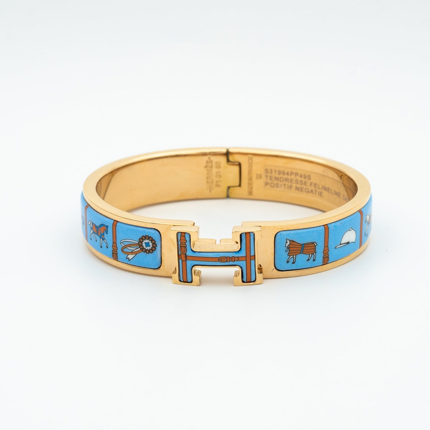 [Rosla Jewelry]H PINK GOLD BRACELET BLUE CERAMIC