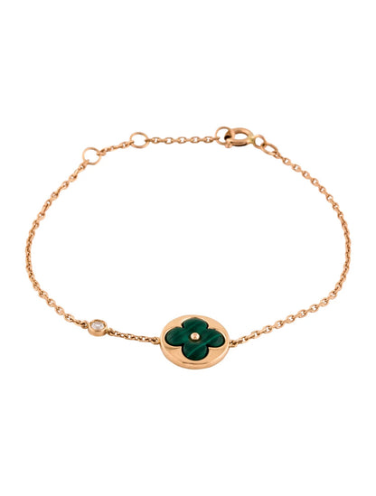 [Rosla Jewelry]SUN MALACHITE 1 DIAMOND PINK GOLD BRACELET