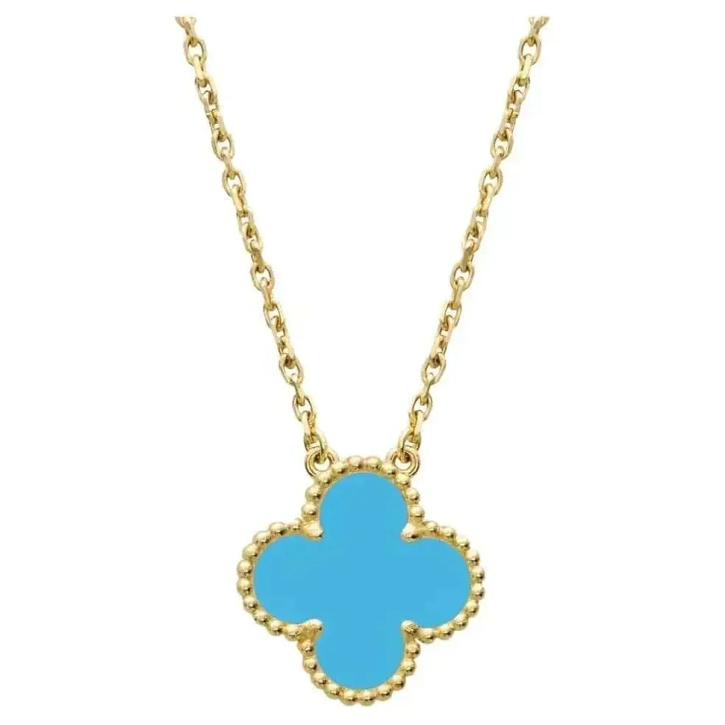 [Rosla Jewelry]CLOVER 15MM VINTAGE TURQUOISE NECKLACE