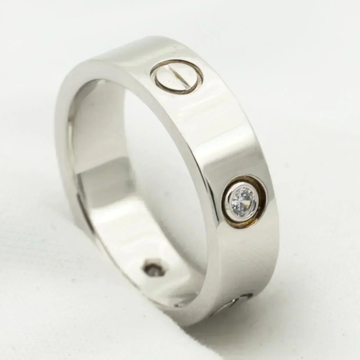 [Rosla Jewelry]LOVE RING 5.5MM 3 DIAMONDS SILVER