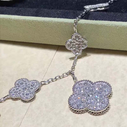 [Rosla Jewelry]CLOVER 6 MOTIFS SILVER DIAMOND BRACELET