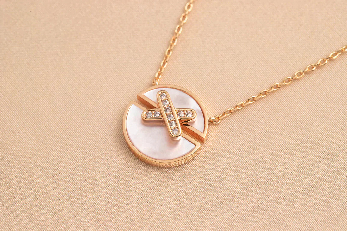 [Rosla Jewelry]JEUX DE ROSE GOLD DIAMOND NECKLACE