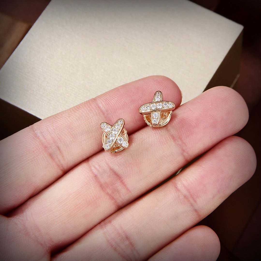 [Rosla Jewelry]JEUX DE GOLD DIAMOND EARRINGS