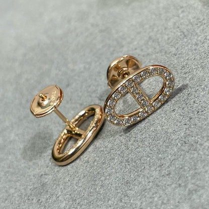 [Rosla Jewelry]HM FULL DIAMOND PIG NOSE STUD EARRINGS